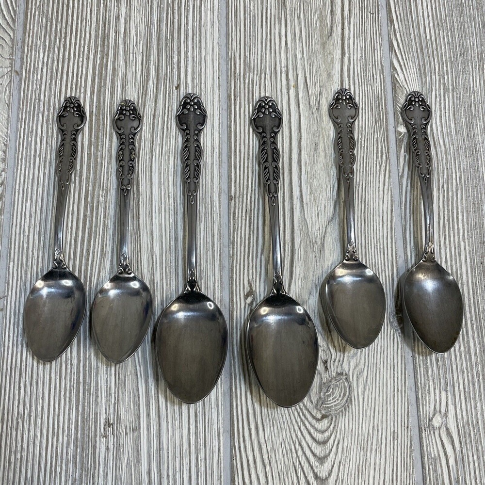 National Stainless Japan Floral Scroll Flatware Set 6 Spoons 2 Tablespoons 4 Tea